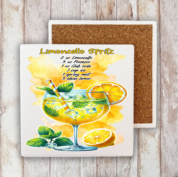 Summer Cocktail Limoncello Spritz Stone Coaster