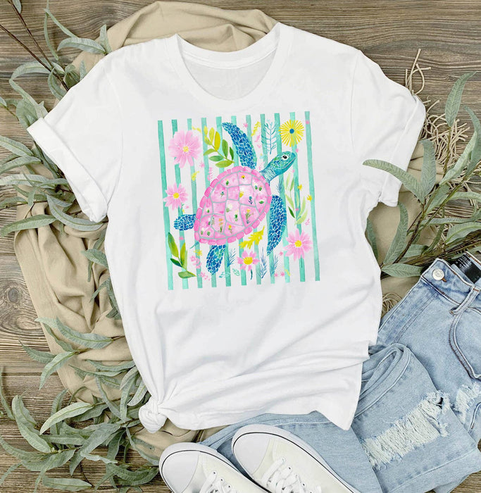 Coastal Sea Turtle Pastel Colors T-Shirt