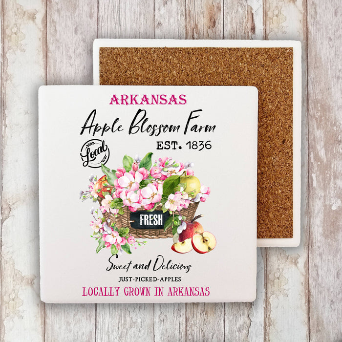 Arkansas State Flower Apple Blossom Stone Coaster