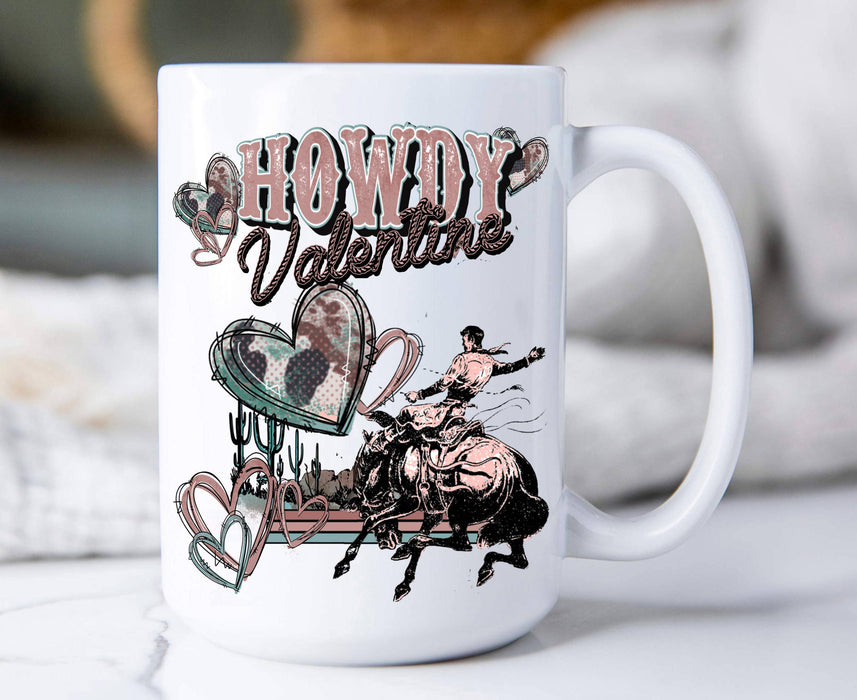 Howdy Valentine Western Cowboy 15 oz Coffee Mug