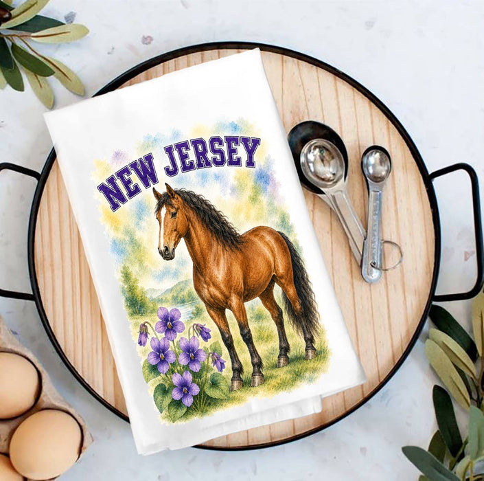 New Jersey State Bird and Animal Tea Towel