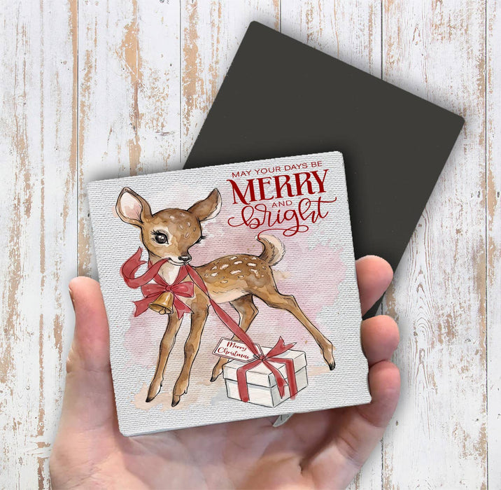 Vintage Christmas Reindeer Magnet Fridge