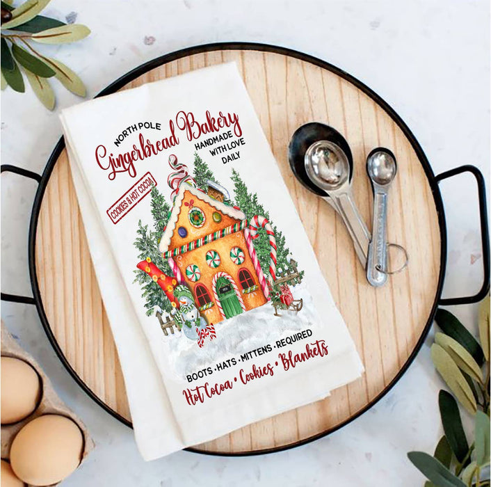 Christmas Gingerbread  House Bakery t Tea Towel
