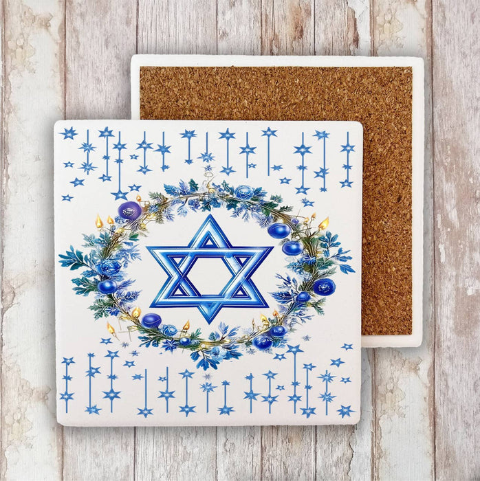 Hanukkah Star of David Stone Coaster