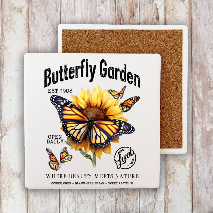 Monarch Butterfly Garden Stone Coaster