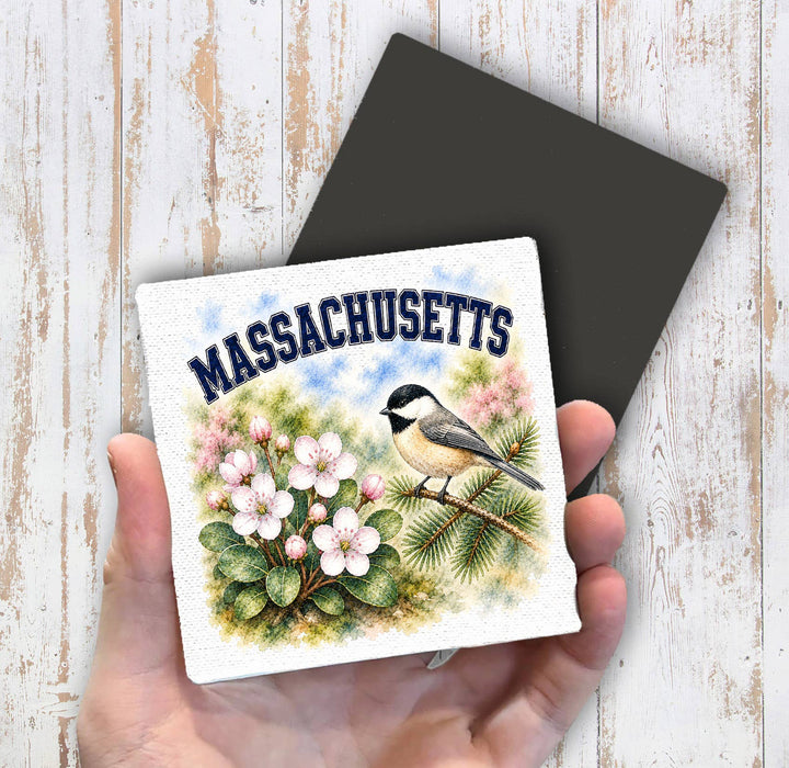 Massachusetts State Bird and Animal Magnet Fridge
