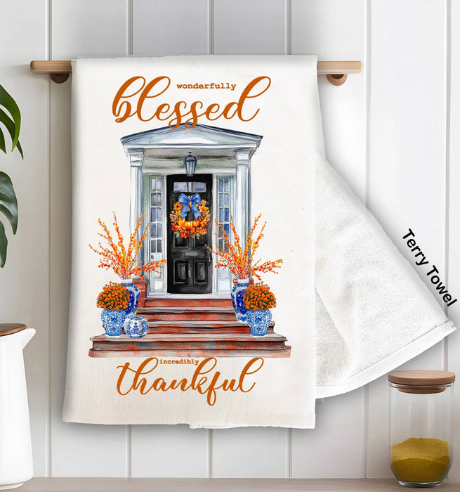Wonderfully Blessed Front Door Porch Kitchen Terry Towel