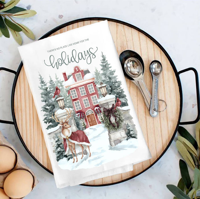 Christmas Home for the Holiday days Tea Towel