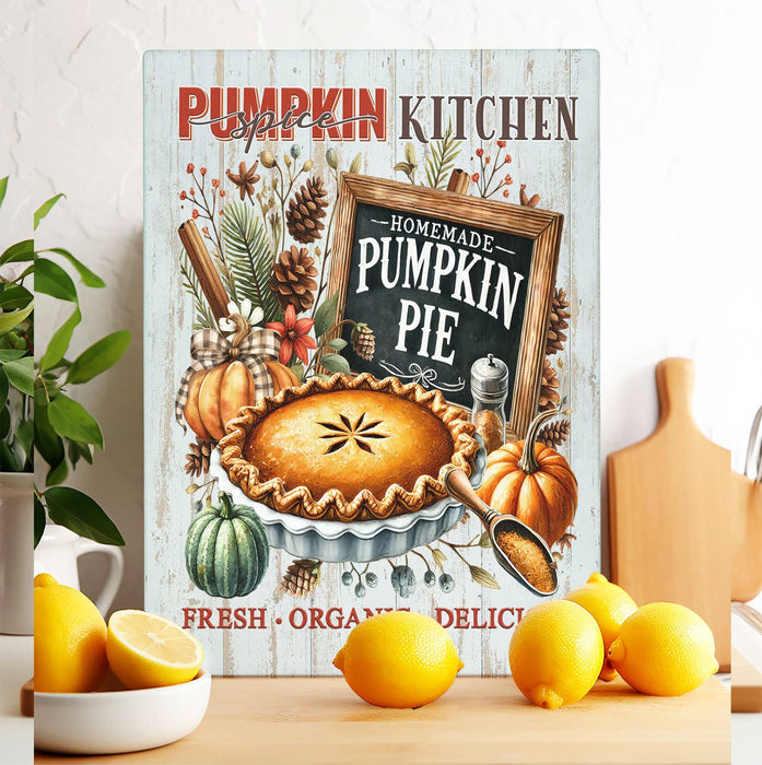Fall Autumn Pumpkin Pie  Glass Cutting Board
