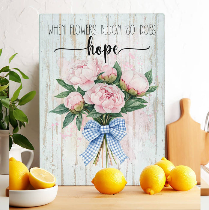When Flowers Bloom so does Hope Glass Cutting Board Trivet