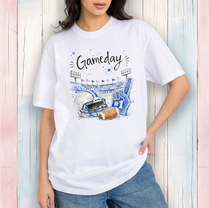 Gameday Football Silver & Royal Blue T-Shirt
