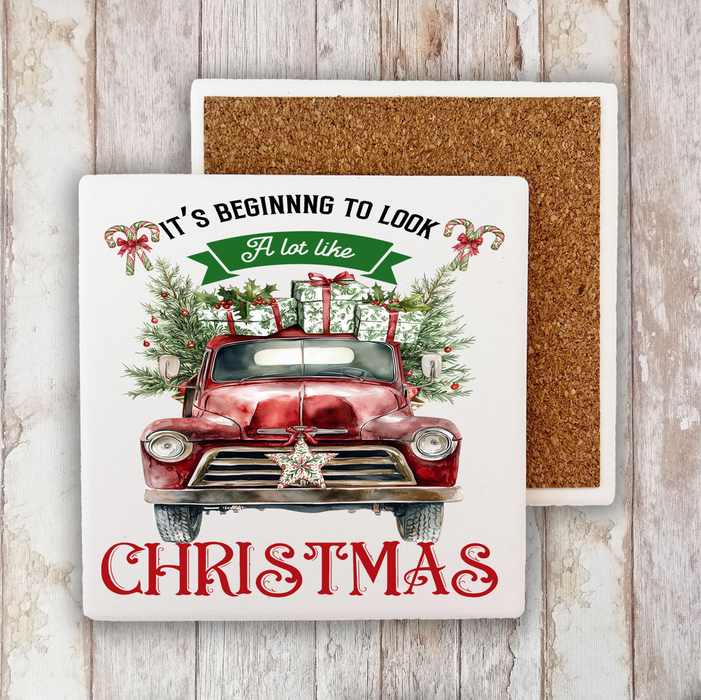 Beginning to Look Like Christmas Stone Coaster