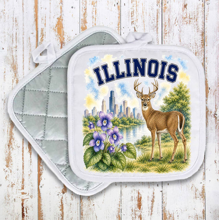 Illinois State Bird and Animal Pot Holder