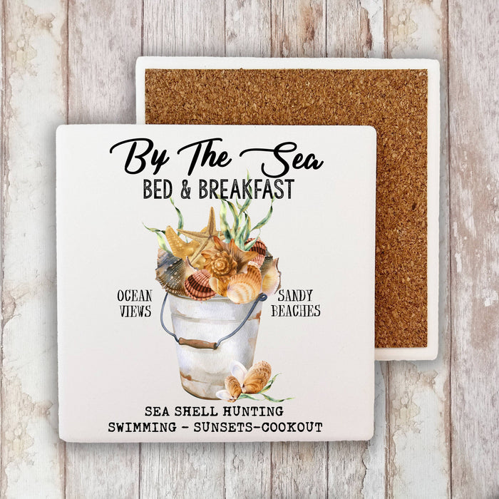 By The Sea Bed & Breakfast Beach Stone Coaster