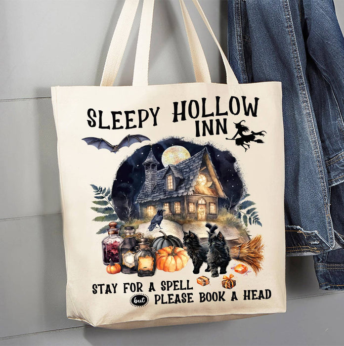 Halloween Sleepy Hollow Inn Canvas Tote Bag