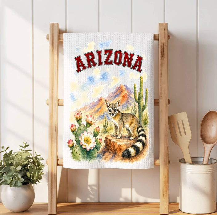 Arizona State Bird and Animal Waffle Weave Towel