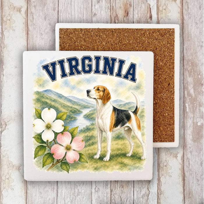 Virginia State Bird and Animal Stone Coaster