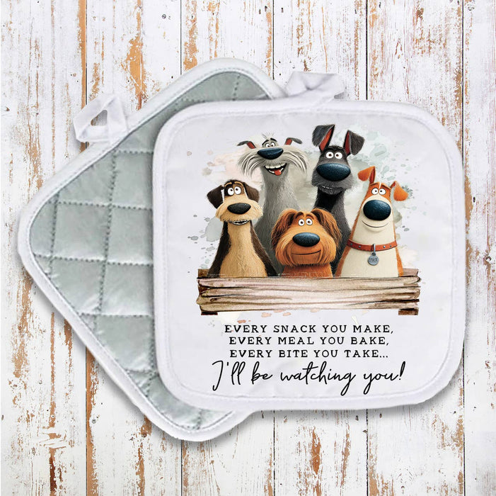 Dog Every Bite you Take Watching You Pot Holder Oven Mitt