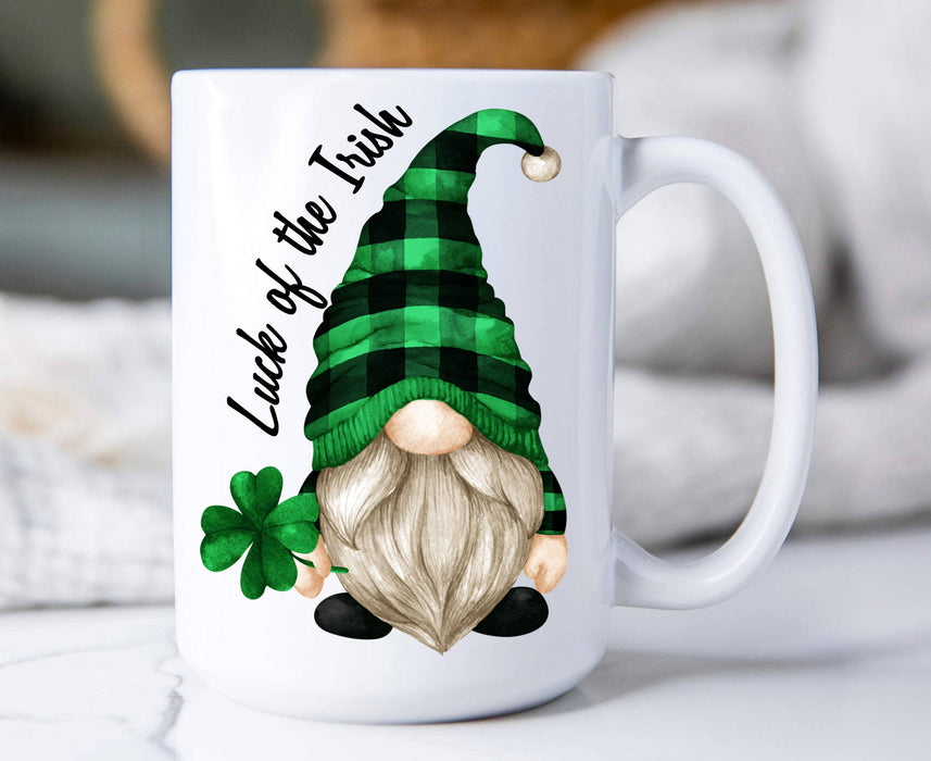 St Patricks Day Gnome Lucky 15 oz Coffee Mug