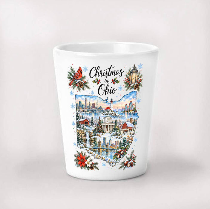 Christmas in Ohio State Map Shot Glass