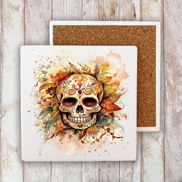 Day of the Dead Sugar Skull Stone Coaster