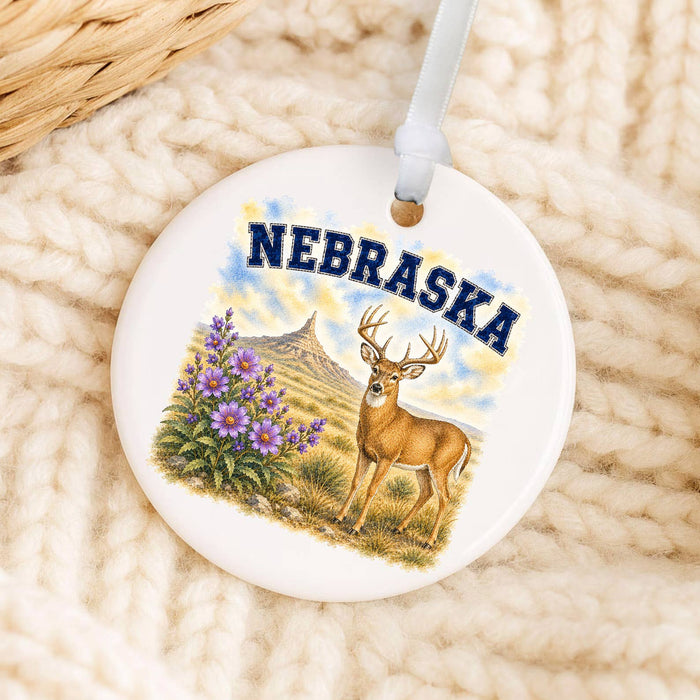 Nebraska State Bird and Animal Ornament