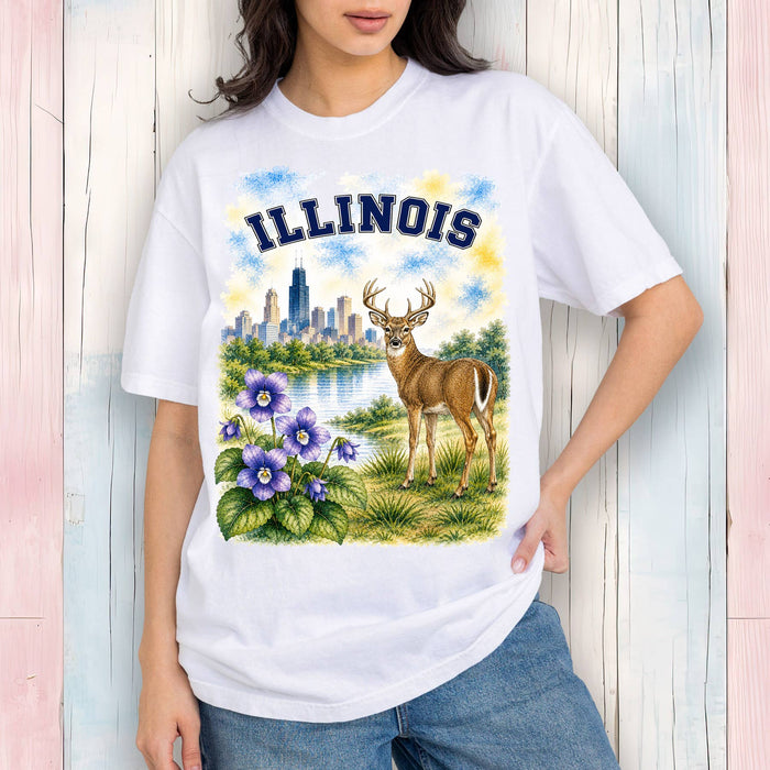 Illinois State Bird and Animal T-Shirt