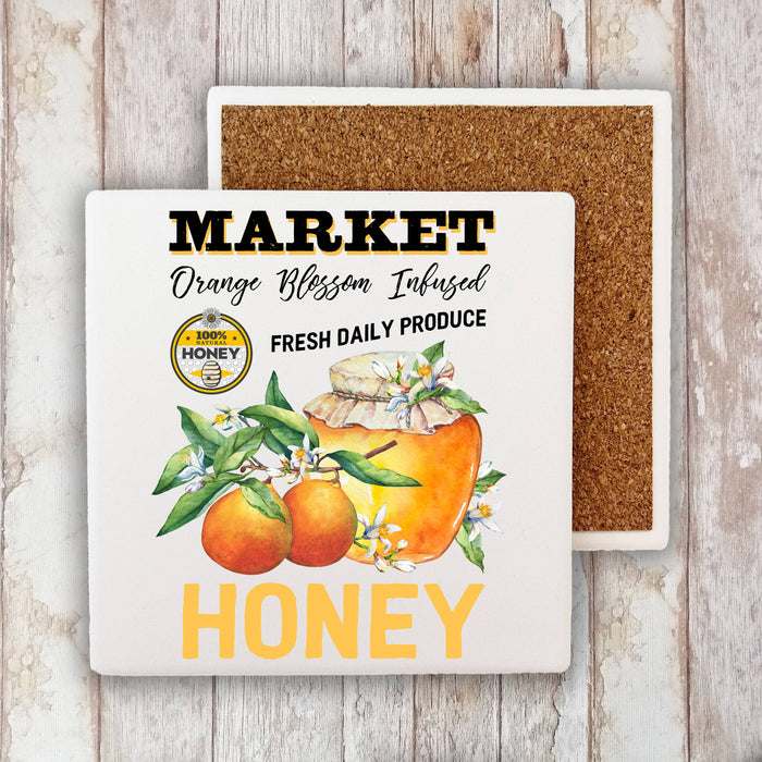 Farmers Orange Blossom Honey  Stone Coaster