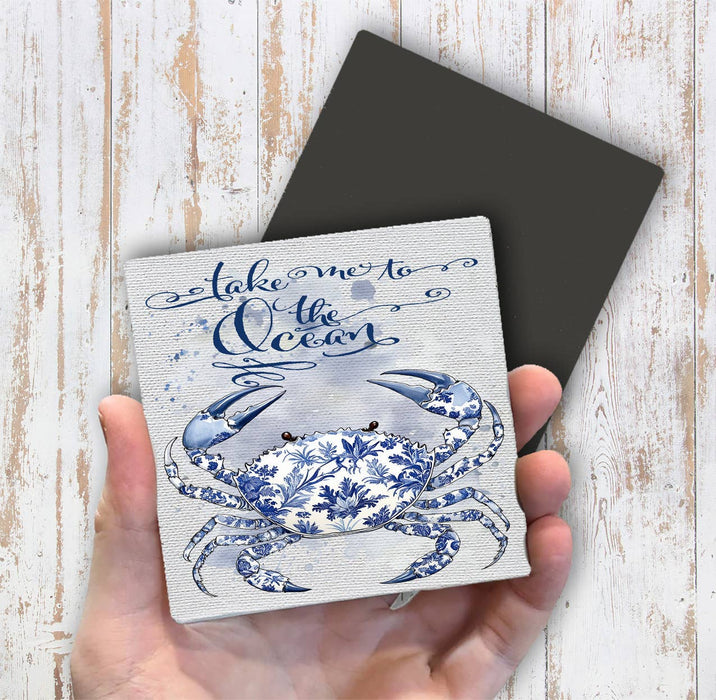 Chinoiserie Crab Take me to Ocean Magnet Fridge
