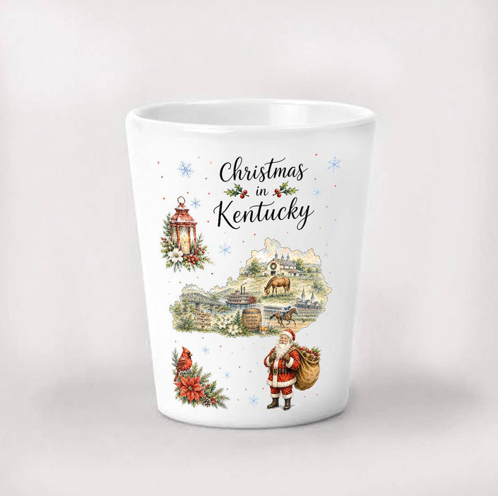 Christmas in Kentucky State Map Shot Glass