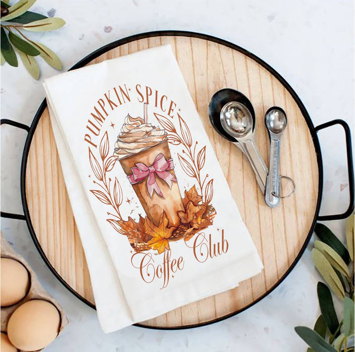 Autumn Fall Pumpkin Spice Club Tea Towel