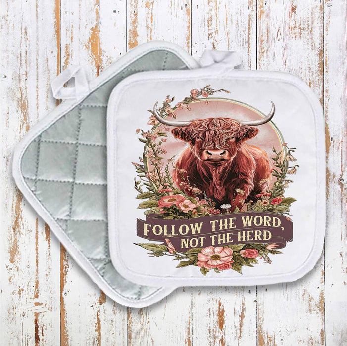The Word not the Herd Western Spiritual Pot Holder Oven Mitt