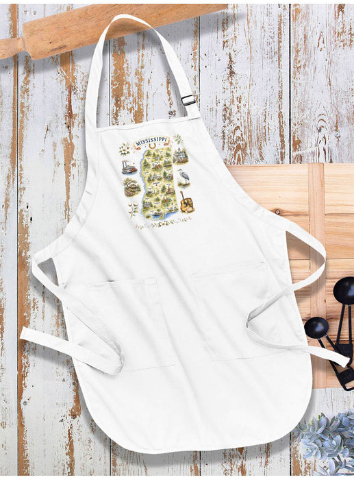 Mississippi State Map Landmark Apron