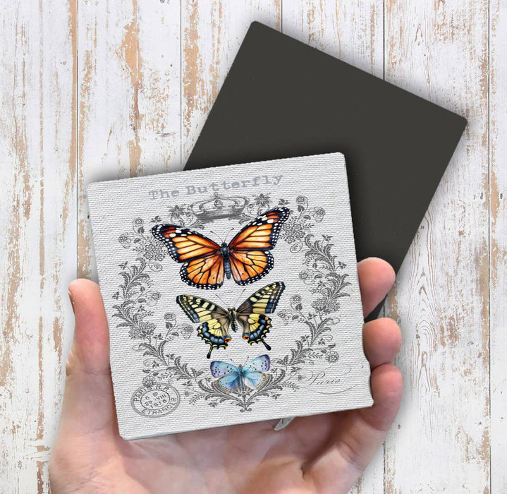 Vintage Butterflies Paris Magnet Fridge