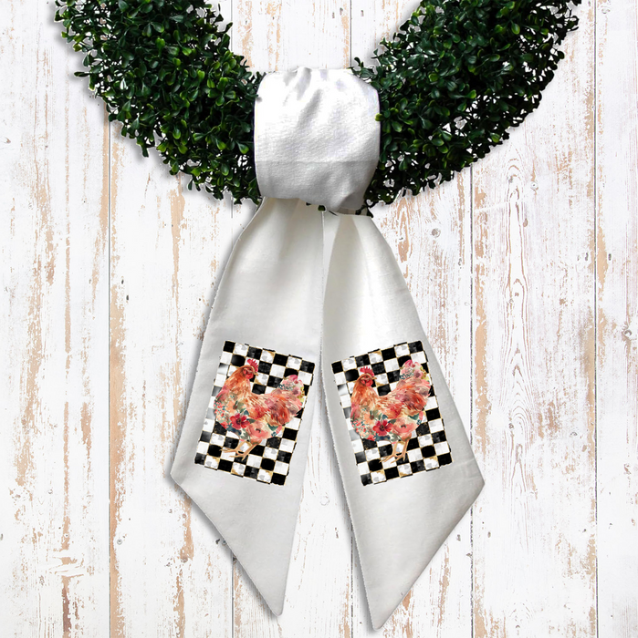 Checkered Colorful Chicken Wreath Sash