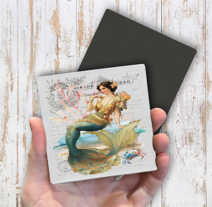 Vintage French Mermaids Ocean Magnet Fridge