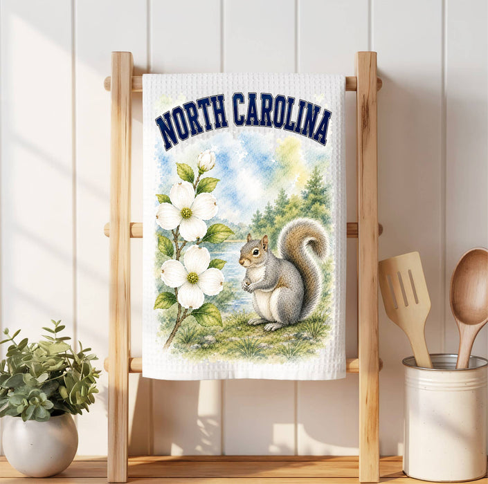 North Carolina State Bird and Animal Waffle Weave Towel