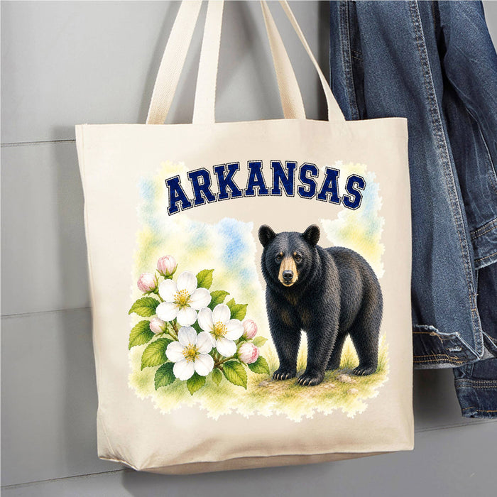 Arkansas State Bird and Animal Canvas Tote Bag