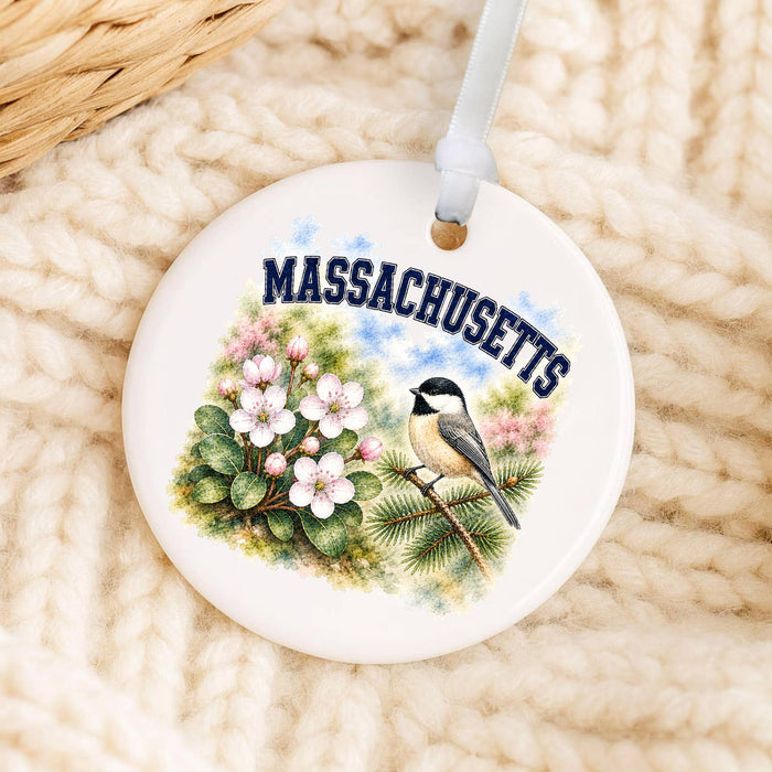 Massachusetts State Bird and Animal Ornament