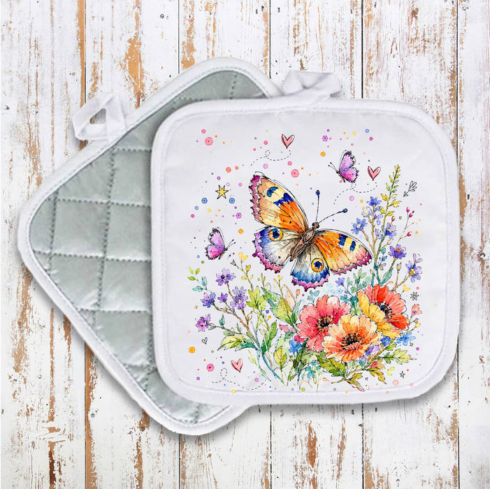 Whimsical Butterflies Flowers Pot Holder