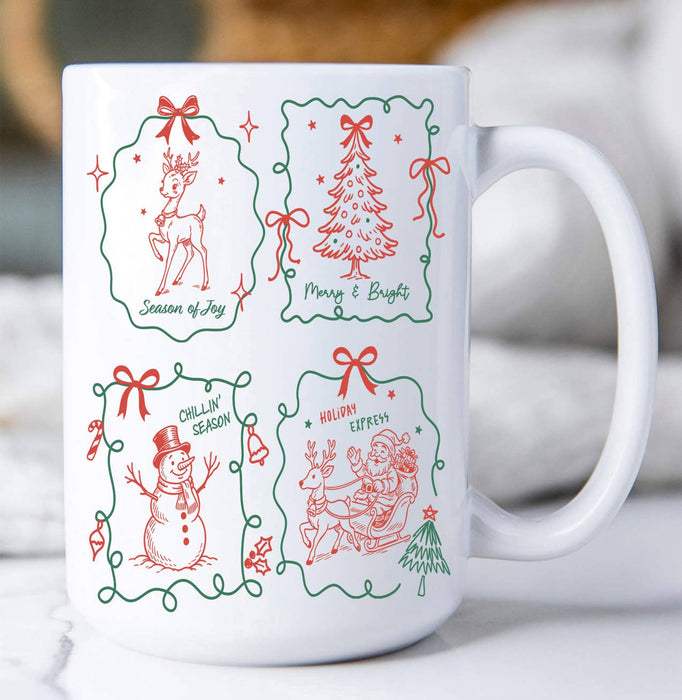Christmas Hand-Drawn Doodle Coffee Mug