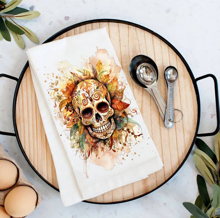 Day of the Dead Sugar Skull Tea Towel