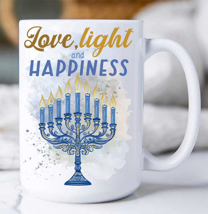 Hanukkah Menorah Love Light Coffee Mug