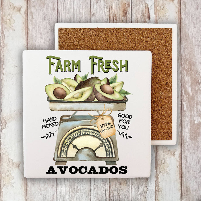Farm Fresh Avocados Organic  Stone Coaster