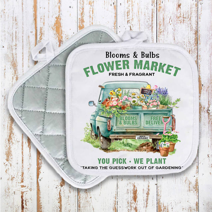 Modern Farmhouse Country Pick up Truck Pot Holder Oven Mitt