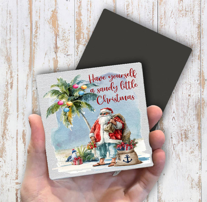 Have a Sandy Christmas Santa Beach Magnet Fridge