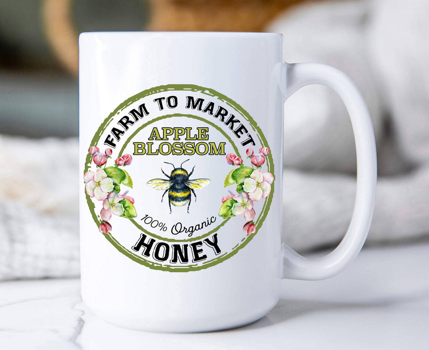 Apple Blossom Honey Bee Farm to Market, Coffee Mugs