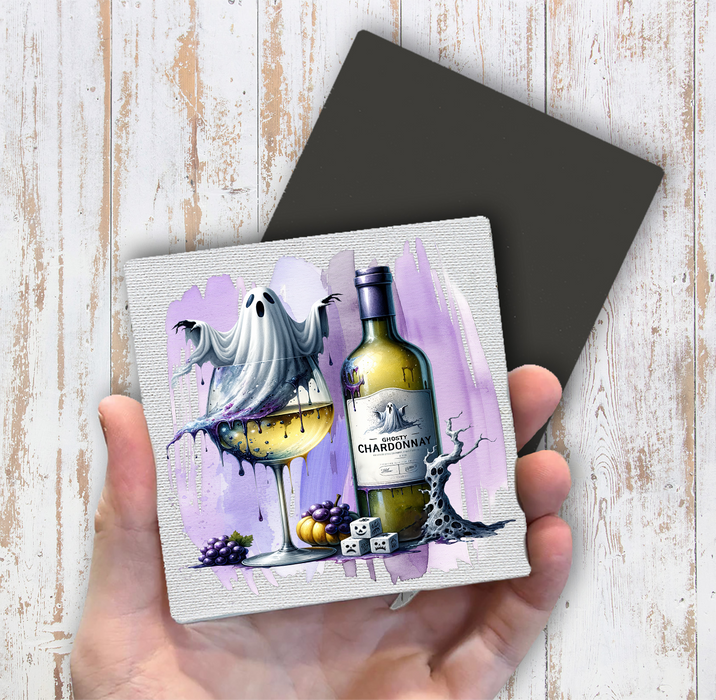 Halloween Gostly Chardonnay Magnet Fridge