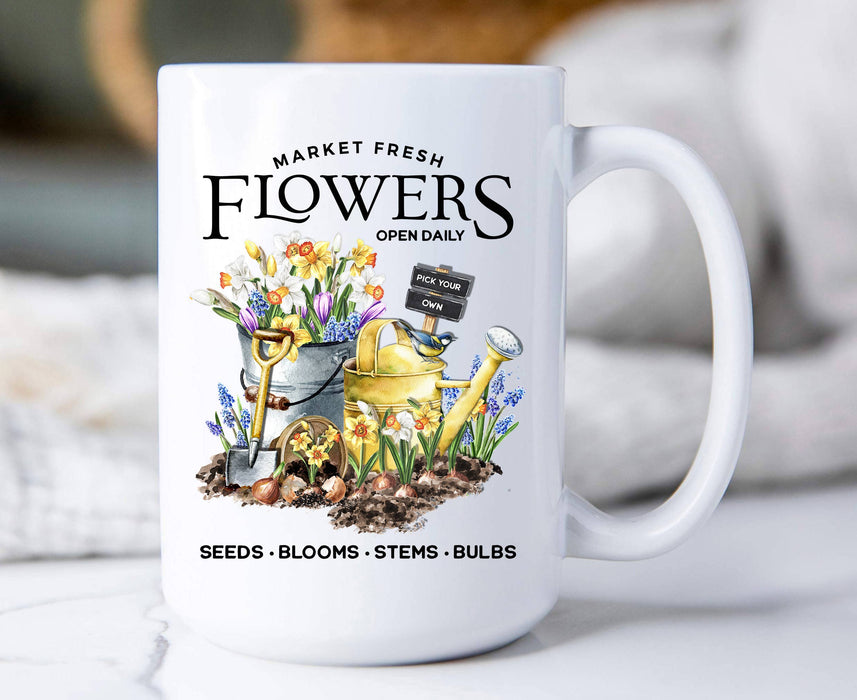 Market Fresh Flowers Daffodils Coffee Mug