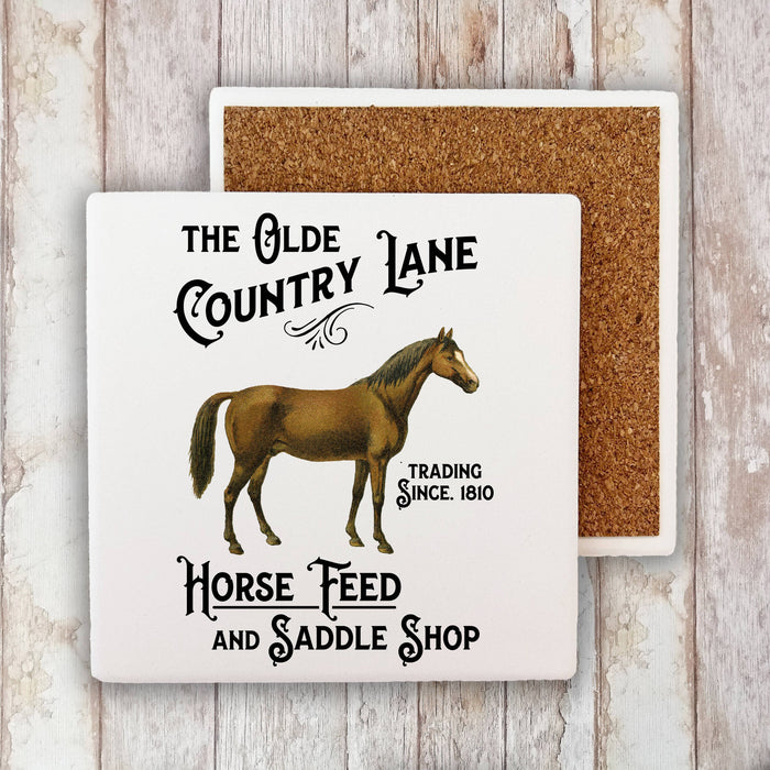 Country Lane Horse Feed  Stone Coaster